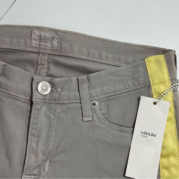 NWT Hudson Loulou Tuxedo Skinny‎ Jeans Gray with Yellow Stripe Size 25 - Picture 5 of 10